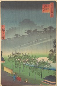 Evening View of Kiribata in Rain at Akasaka