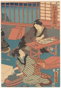 Women Making Prints (Right Part) by Utagawa Kunisada (I)