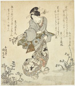 Woman Harvesting Ferns by Utagawa Kunisada