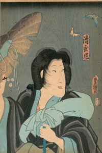 Poet and butterfly, published by Otaya Takichi by Utagawa Kunisada