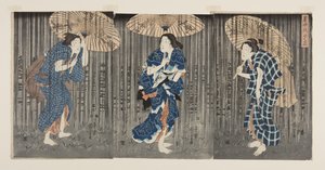 Sudden Shower in the Summer Heat by Utagawa Kunisada