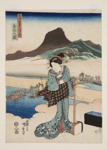 View of Kanaya by Utagawa Kunisada