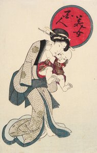 Woman Holding a Baby by Utagawa Kunisada