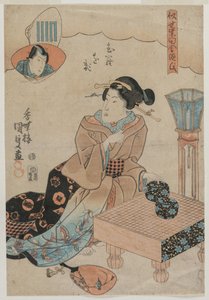 Woman Preparing to Play Go by Utagawa Kunisada
