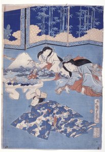 Welcoming Spring with a Gathering of Flowers (Hana Soroi Haru no Taimen) by Utagawa Kunisada II