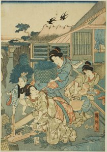 Great Prosperity at the Silk Farm by Utagawa Kunisato