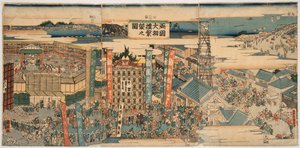 Kokugikan in the East of Edo (Tokyo) by Utagawa Kunisato