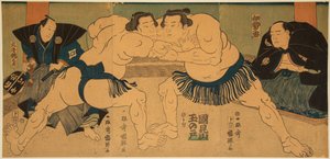 Sumo Wrestlers Tagasugo vs Ayusegawa