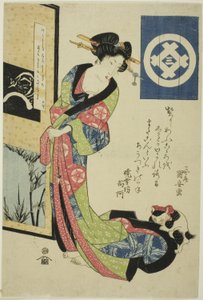Beauty representing winter, from an untitled series of beauties representing the four seasons by Utagawa Kuniyasu