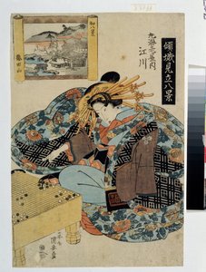 Egawa from the Maruebiya House (From the series The Courtesans personifying The eight views of Japan) by Utagawa Kuniyasu