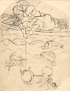 Daikoku and Ebisu, Two of the Seven Gods of Happiness by Utagawa Kuniyoshi