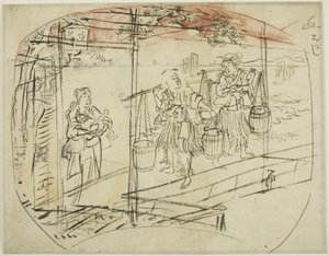 Gathering Salt Water at the Beach by Utagawa Kuniyoshi