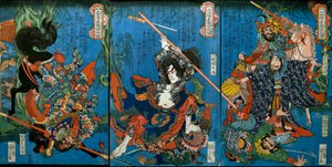 Hakukaja Yōshun and Shinki Gunshi Shubu by Utagawa Kuniyoshi