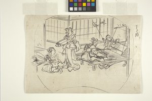 Hataori (Weaving on a Loom) by Utagawa Kuniyoshi