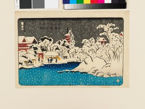 View of Snow at Benten Hill, Kinryūzan Temple by Utagawa Kuniyoshi