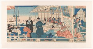 American Trading House in Yokohama by Utagawa Sadahide