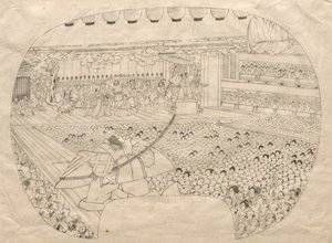 Interior of the Kabuki Theater by Utagawa Sadahide