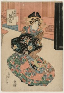 The Courtesan Hinaogi of the Daikokuya at the Entrance of Kadomachi by Utagawa Sadakage