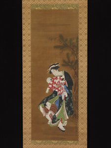 Mother and Children at the New Year by Utagawa Toyoharu