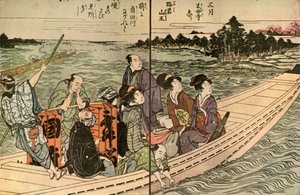 People Travelling in a Boat by Utagawa Toyohiro