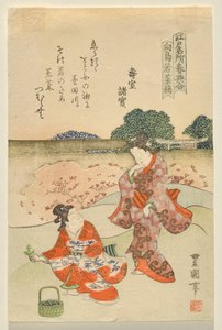 Herb Gathering at Mukōjima, from the Series Famous Edo Sites at Springtime by Utagawa Toyokuni II