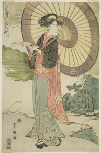 A Contemporary Parody of Komachi Prays for Rain (Tosei Yatsushi Amagoi Komachi) by Utagawa Toyokuni I