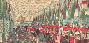 The Flourishing of an English Trading Firm in Yokohama, 9th month, 1870 by Utagawa Yoshiiku