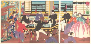 Foreigners Enjoying a Party by Utagawa Yoshitora