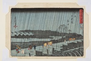 Night Rain at Yoshiwara Nihondzutsumi by Utagawa Yoshitora