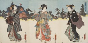 Scene from Tale of Genji by Murasaki Shibuku, c. 1860 by Utagawa and Toyokuni Kuniyoshi