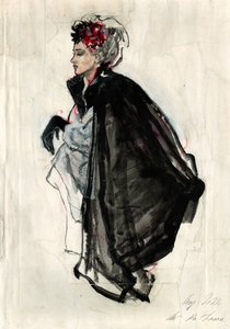 Elegant Woman Black Cape