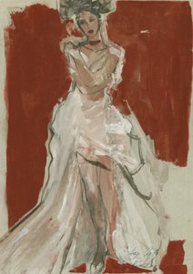 Elegant Woman White Gown