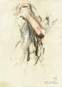 Expressive Nude Drawing by Ute Rathmann