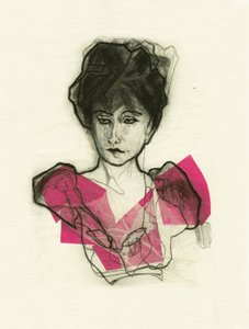 Modern Pink Portrait by Ute Rathmann