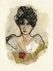 Pensive Woman with Gold