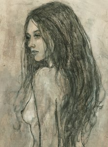 Woman With Long Flowing Hair by Ute Rathmann