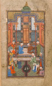 Palace scene in a Tuhfat al-Ahrar (Gift of the free) Bukhara, Uzbekistan, Uzbek period, c.1540 by Uzbek School