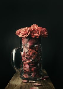 Roses in Glass Mug