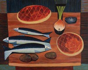Still Life with Bread and Fish, 2020