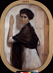 Portrait of Countess Sofia Olsuphyeva. Work by Valentin Alexandrovich Serov, pastel and sanguine on cardboard by Valentin Aleksandrovich Serov