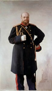 Full-Length Portrait of Alexander III (1845-1895), Emperor of Russia (Painting by Valentin Serov, 1895) by Valentin Aleksandrovich Serov