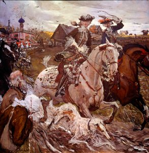 Princess Elisabeth Petrovna and Peter II Hunting by Valentin Aleksandrovich Serov