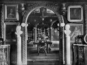 The library, Keir House, Bridge of Allan, Stirlingshire, Scotland by Valentine and Sons Ltd