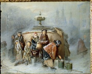 The Queue at the Fountain by Vasili Grigorevich Perov
