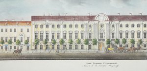 The Stroganov Palace from the Panorama of the Nevsky Prospekt by Vasili Semenovich Sadovnikov