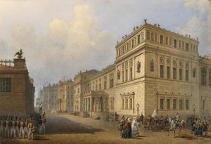 View of the New Hermitage Through Millionnaya Street by Vasili Semenovich Sadovnikov