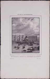 Views of Saint Petersburg. The equestrian statue of Peter the Great on Senate Square by Vasili Semenovich Sadovnikov