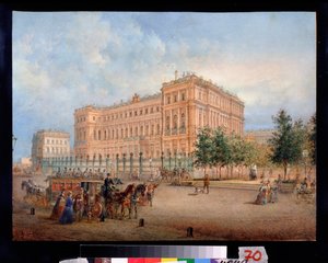 View of the Nicholas Palace in Saint Petersburg by Vasili Semenovich Sadovnikov