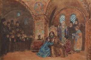 Stage Design for the Opera Boris Godunov by Vasilij Dmitrievich Polenov