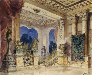 Stage Design for the Opera The Scarlet Rose by N. Krotkov by Vasilij Dmitrievich Polenov